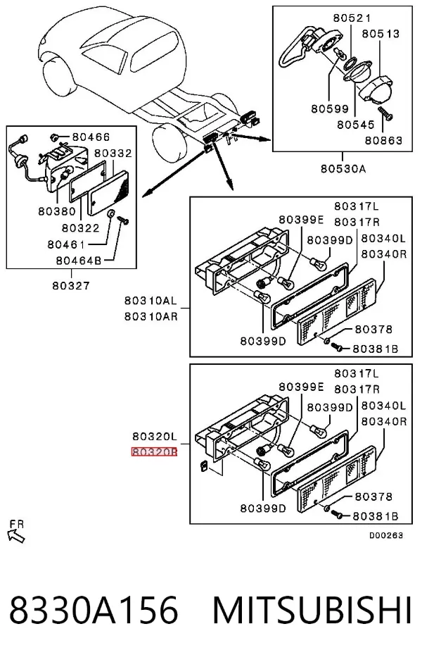 Piloto trasero derecho 8330A156 Mitsubishi