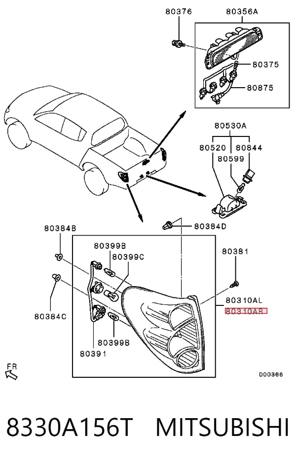 Piloto trasero derecho 8330A156T Mitsubishi
