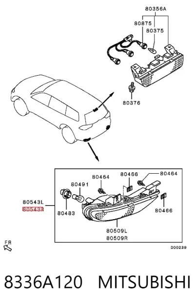 Luz trasera de parachoques derecha MITSUBISHI 8336A120
