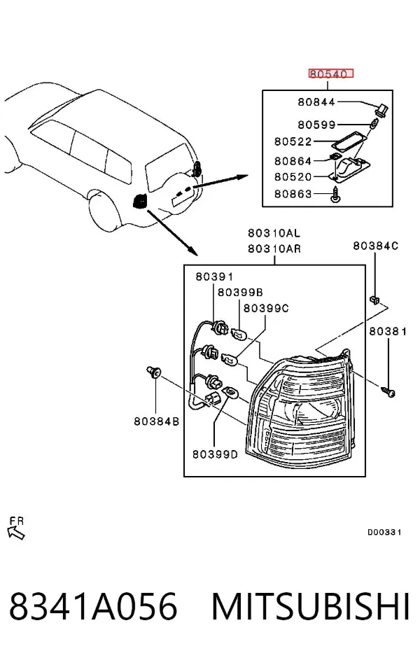 Luz matricula 8341A056 Mitsubishi