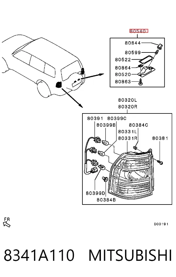 Luz matricula 8341A110 Mitsubishi
