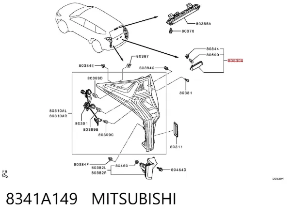 Luz matricula 8341A149 Mitsubishi