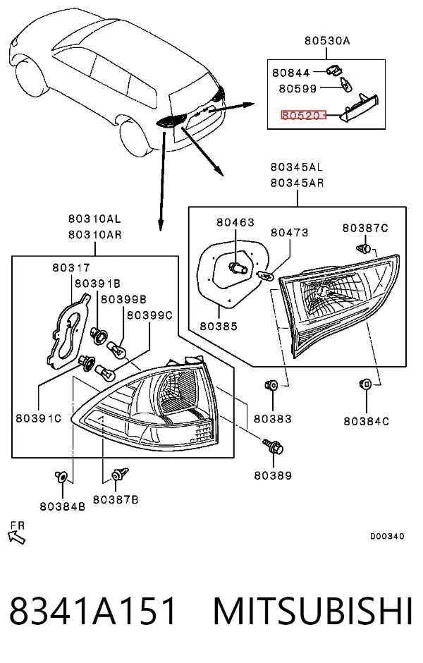 Luz matricula 8341A151 Mitsubishi