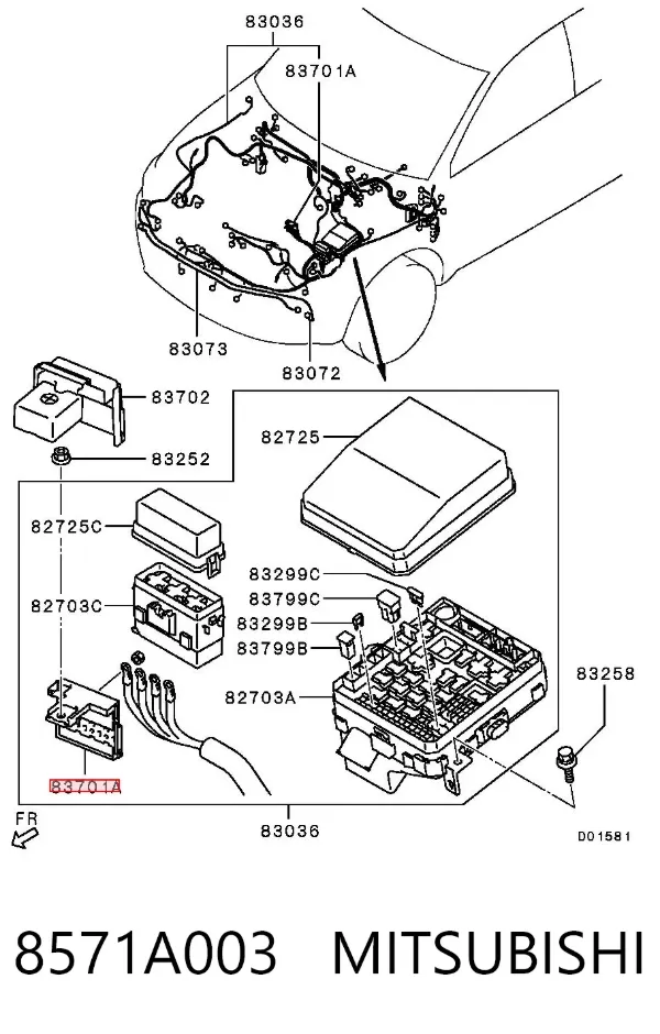 Caja de fusibles Mitsubishi Lancer X