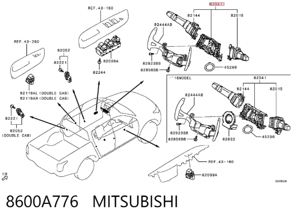 Conmutador columna dirección 8600A776 Mitsubishi