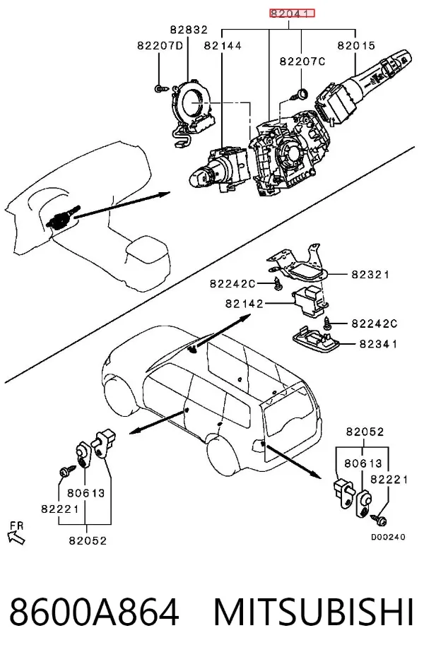Conmutador columna dirección 8600A864 Mitsubishi
