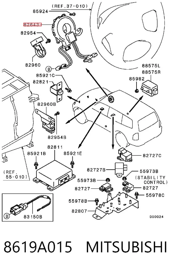 Anillo AIRBAG 8619A015 Mitsubishi