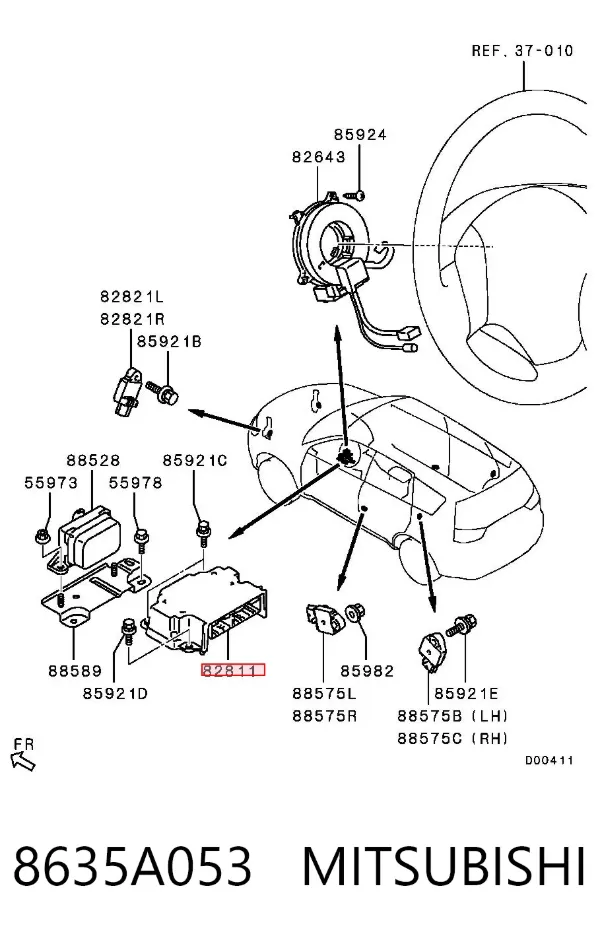 Módulo de control de airbag 8635A053 Mitsubishi