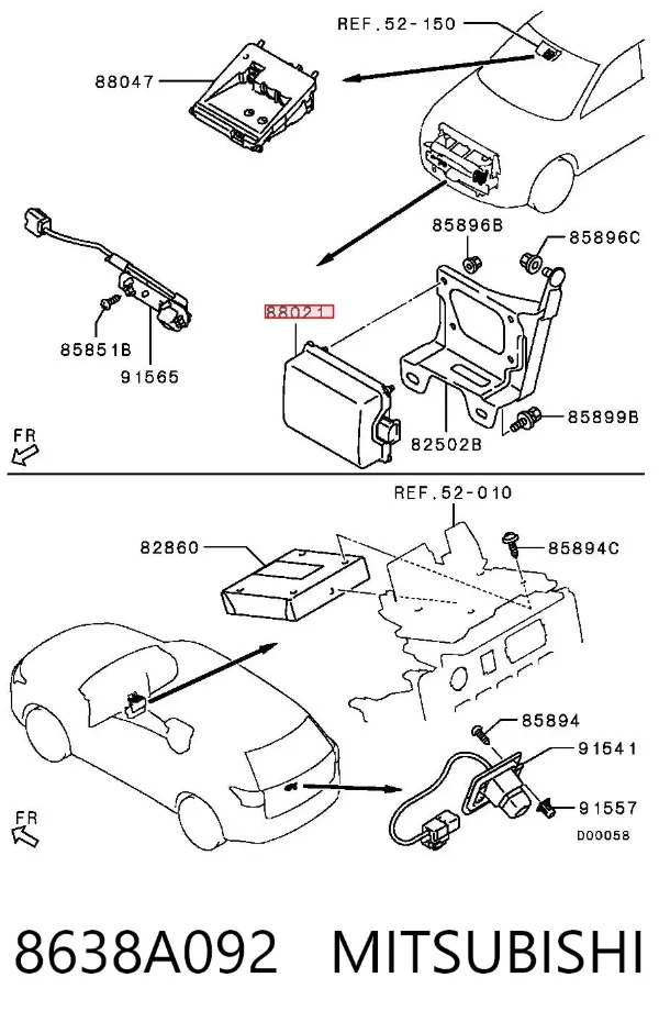 Sensor de distancia por radar 8638A092 Mitsubishi