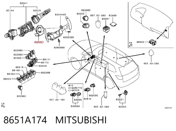 Sensor angulo de giro 8651A174 Mitsubishi