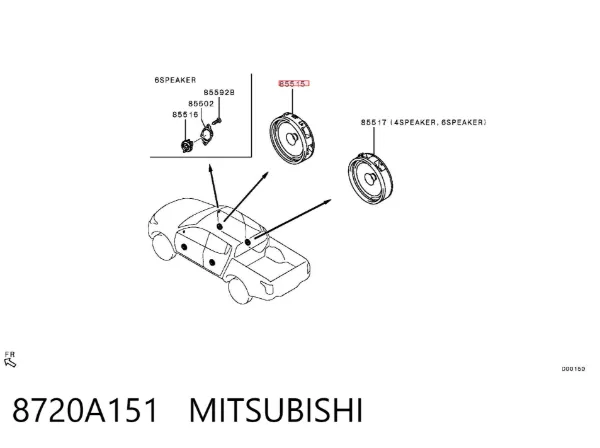 Altavoz de la puerta delantera 8720A151 Mitsubishi