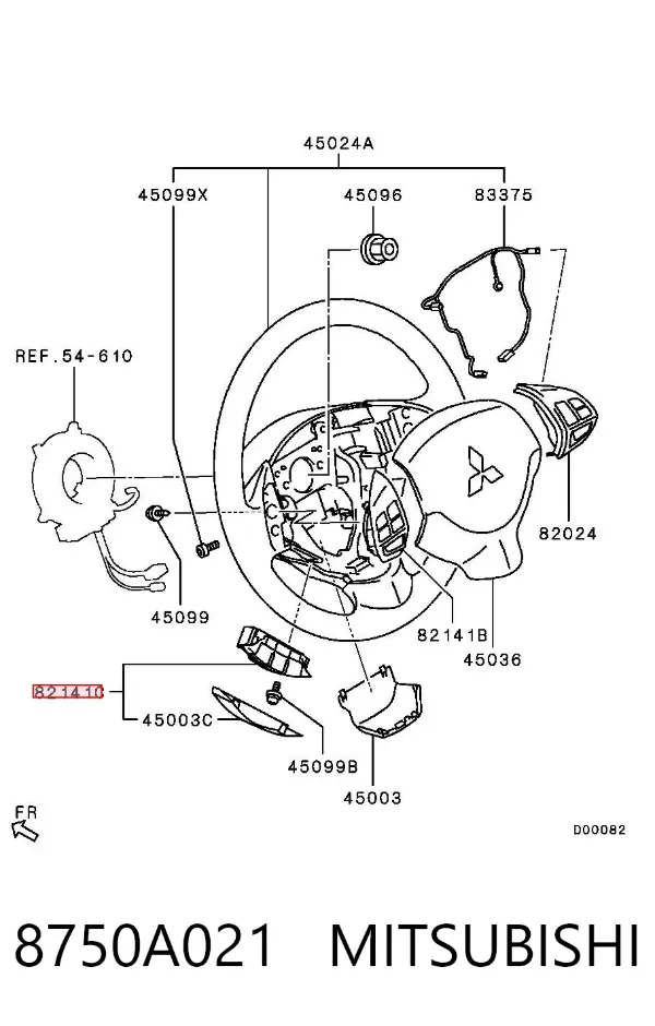 Interruptor de la columna de dirección para control de audio 8750A021 Mitsubishi