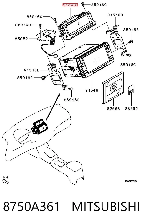 Pantalla 8750A361 Mitsubishi