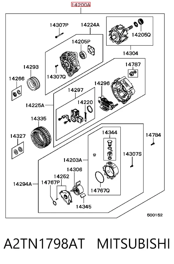 Alternador A2TN1798AT Mitsubishi