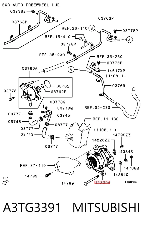 Alternador A3TG3391 Mitsubishi