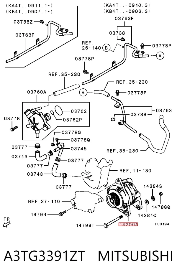 Alternador A3TG3391ZT Mitsubishi