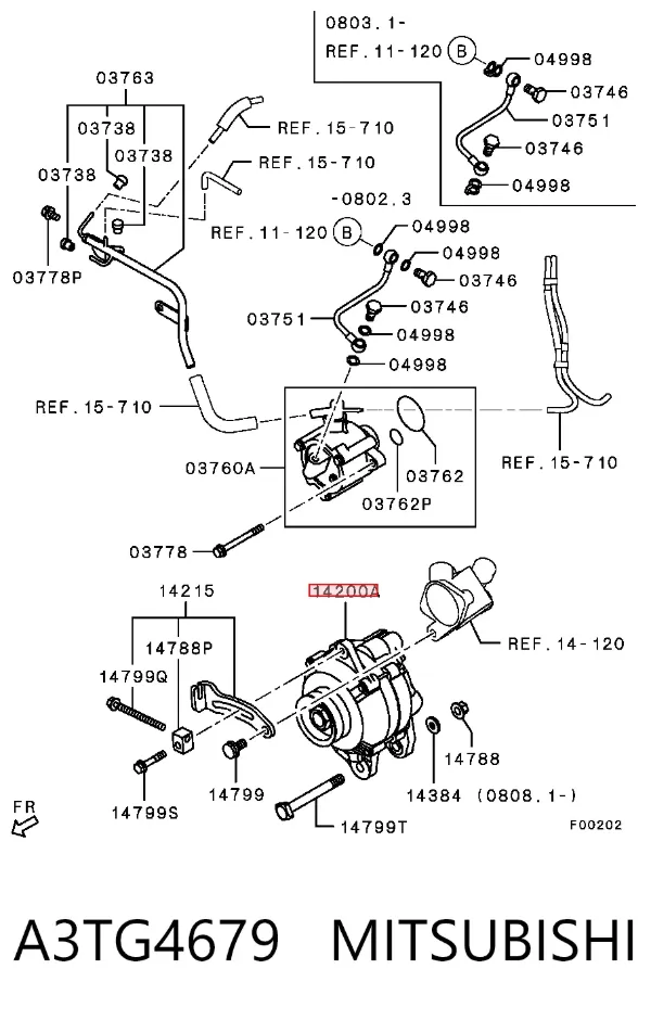 Alternador A3TG4679 Mitsubishi