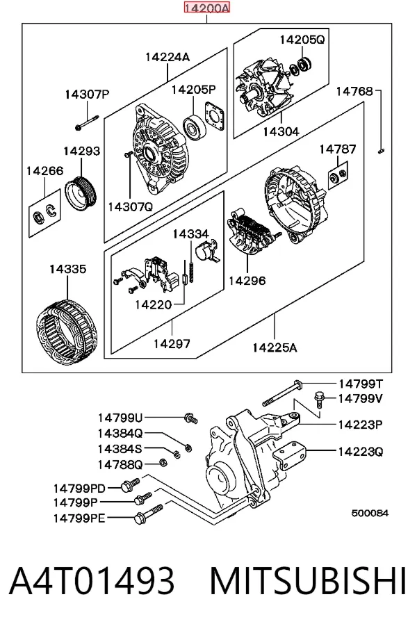 Alternador A4T01493 Mitsubishi