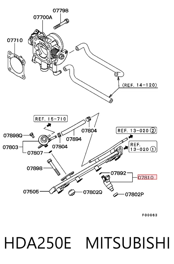 Inyector HDA250E Mitsubishi