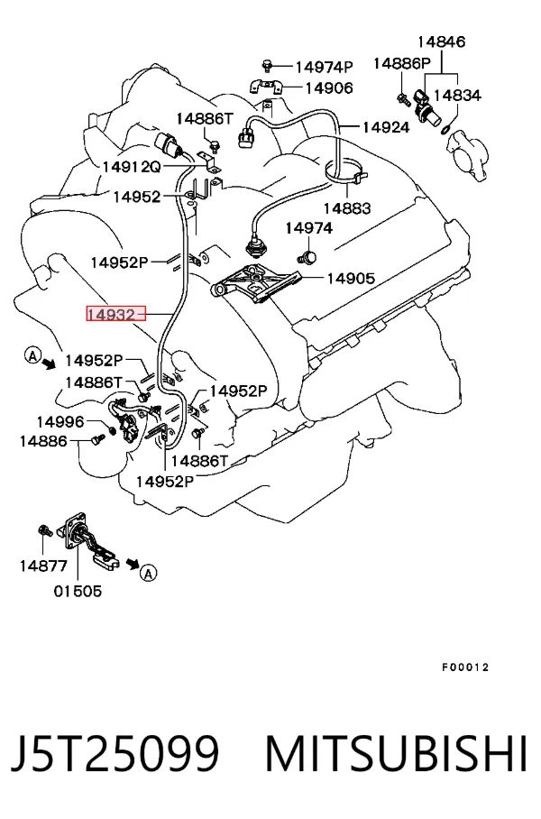 Sensor de cigüeñal J5T25099 Mitsubishi