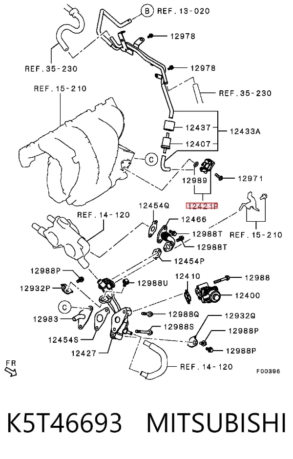 Valvula de purga del canister K5T46693 Mitsubishi