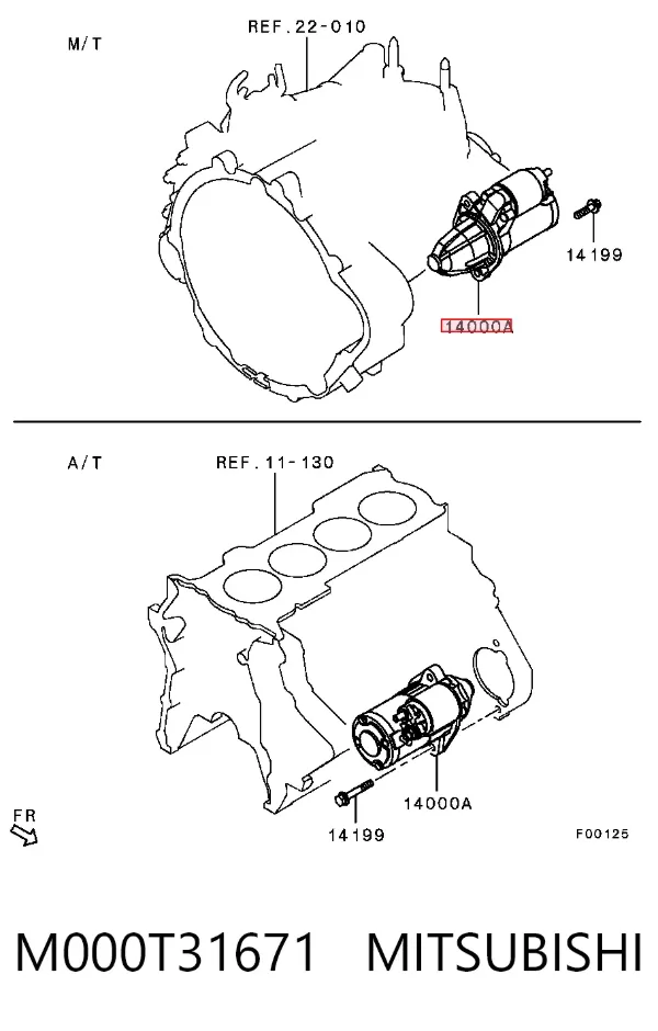 Motor de arranque M000T31671 Mitsubishi