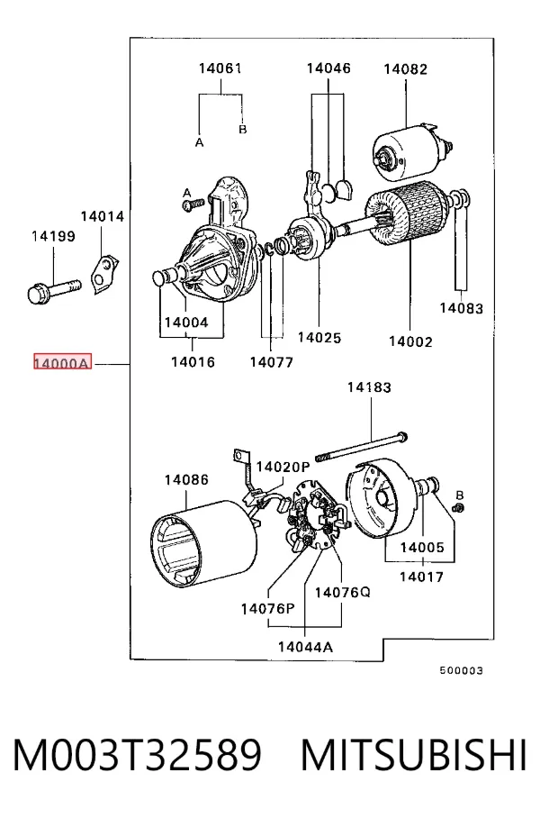 Motor de arranque M003T32589 Mitsubishi