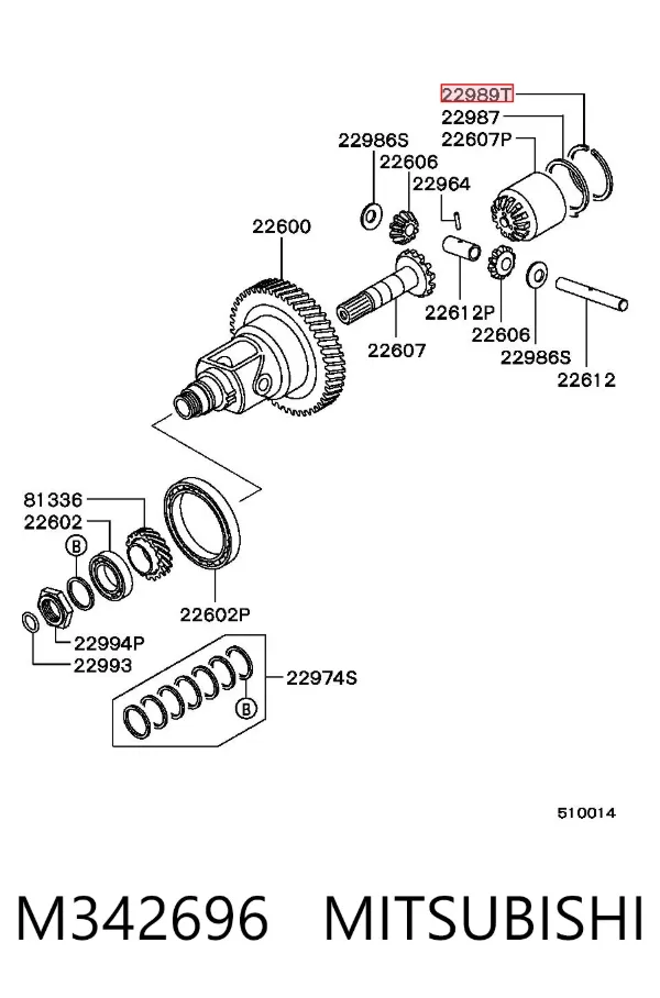 Anillo de retén del sincronizador M342696 Mitsubishi
