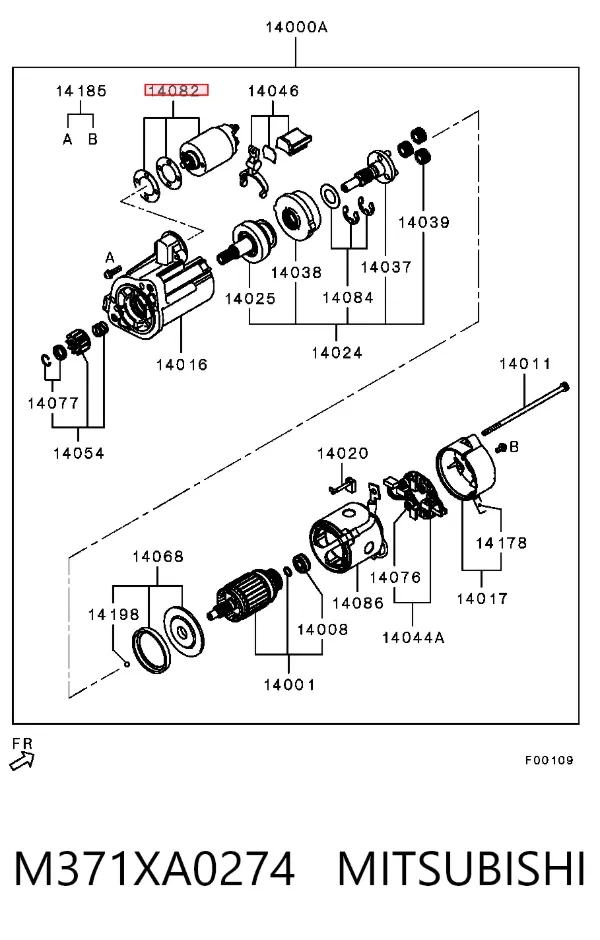Solenoide de arranque M371XA0274 Mitsubishi