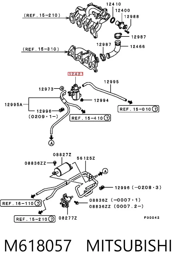 Válvula solenoide de control de presión de sobrealimentación M618057 Mitsubishi