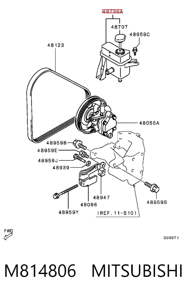Depósito de bomba de dirección hidráulica Mitsubishi Space Star DG0