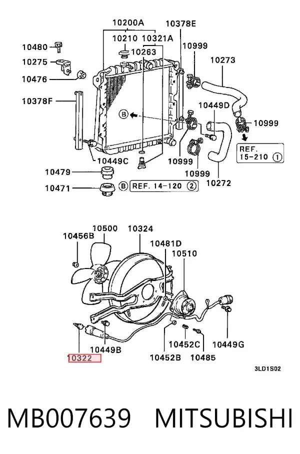 Sensor de temperatura MB007639 Mitsubishi
