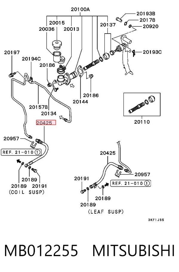 Latiguillo de embrague MB012255 Mitsubishi