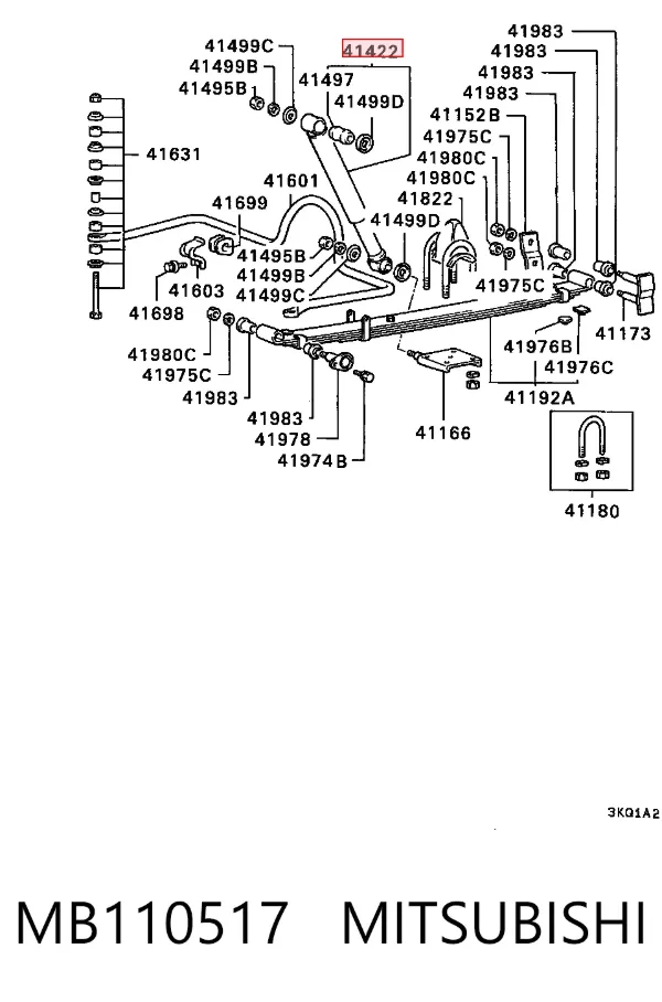 Amortiguador trasero MB110517 Mitsubishi