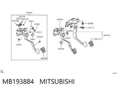 Cubierta de pedal de freno MITSUBISHI MB193884