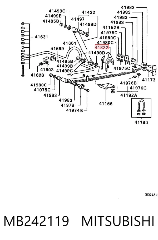 Tope de amortiguador trasero MB242119 Mitsubishi