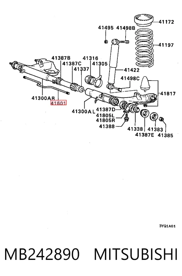 Estabilizador trasero MB242890 Mitsubishi