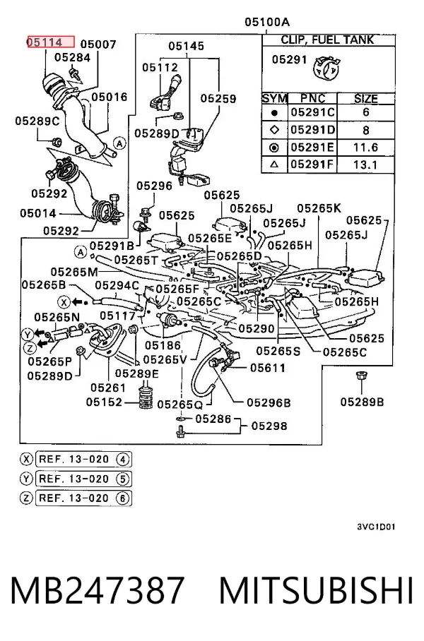 Tapon de gasolina MB247387 Mitsubishi