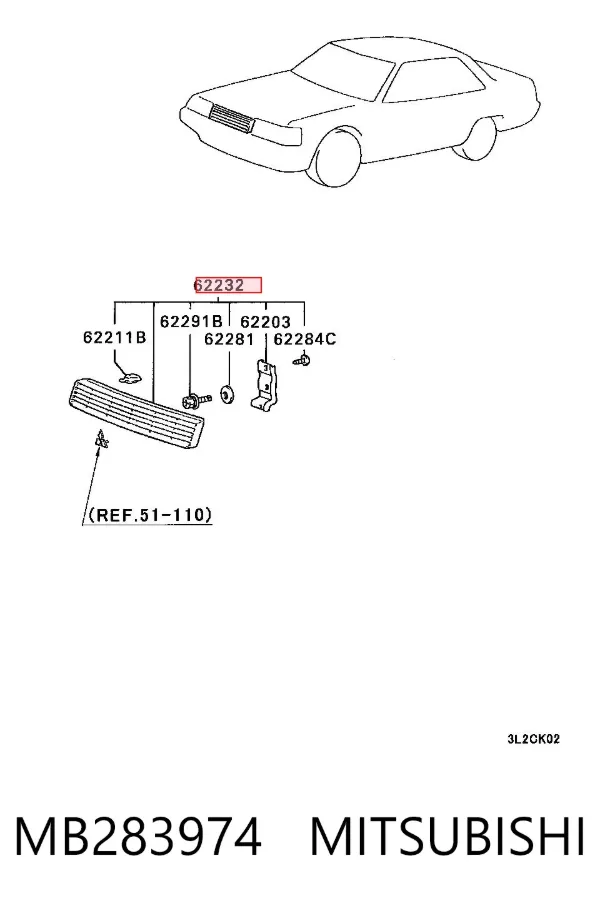 Parrilla MB283974 Mitsubishi