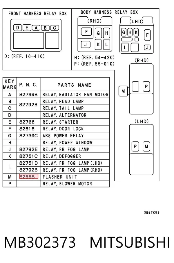 Relé de intermitentes MB302373 Mitsubishi