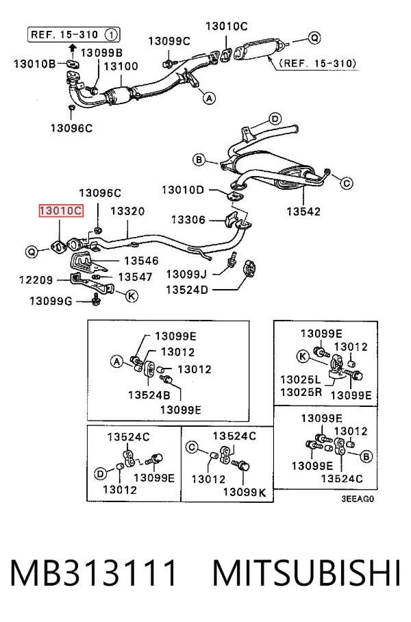 Junta de escape MB313111 Mitsubishi