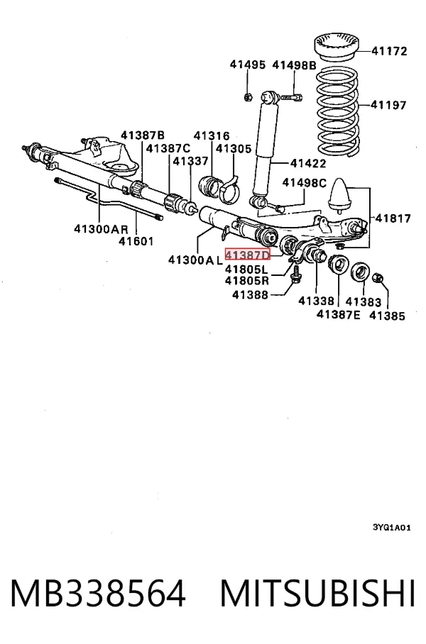 Casquillo separador del piñón trasero del eje trasero MB338564 Mitsubishi