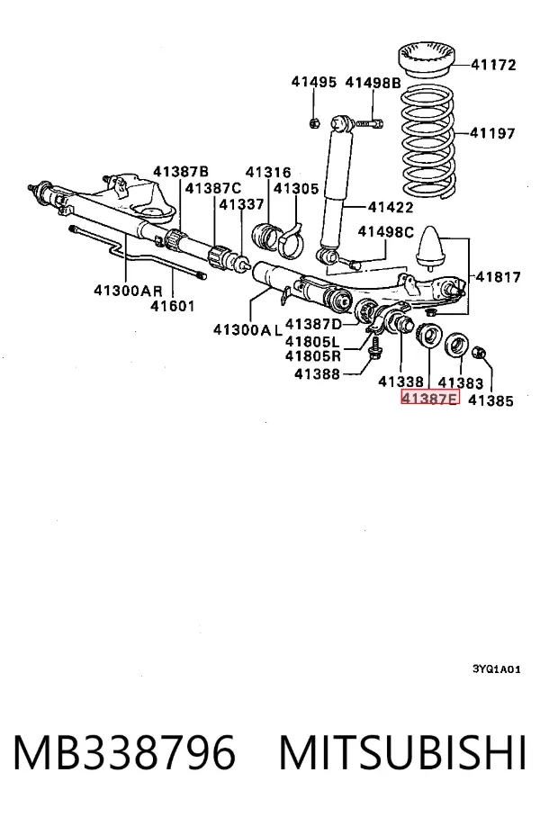 Buje del brazo transversal trasero MB338796 Mitsubishi