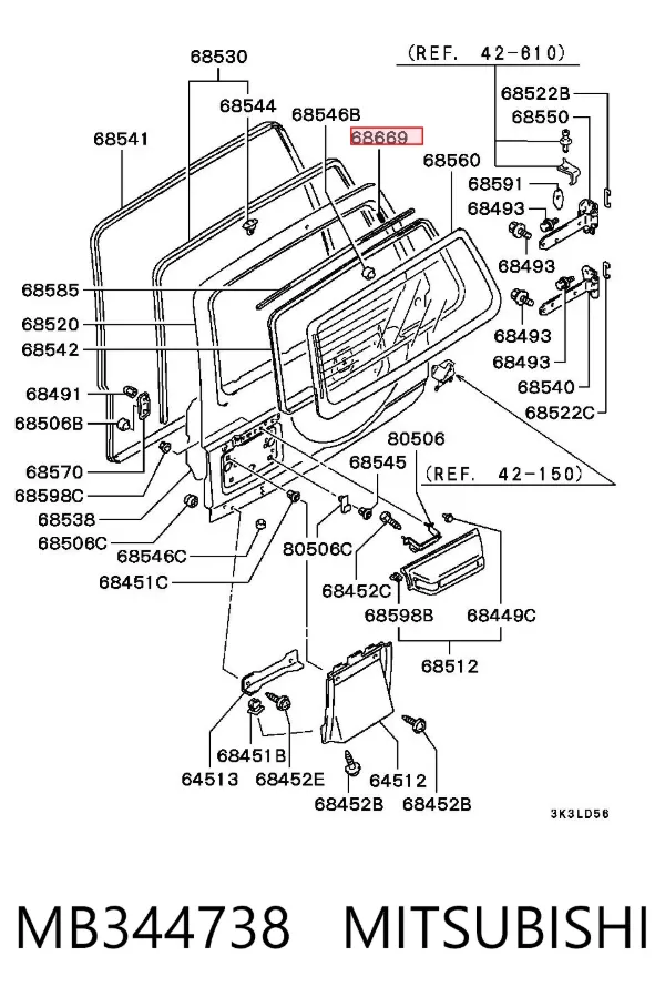 Parabrisas MB344738 Mitsubishi
