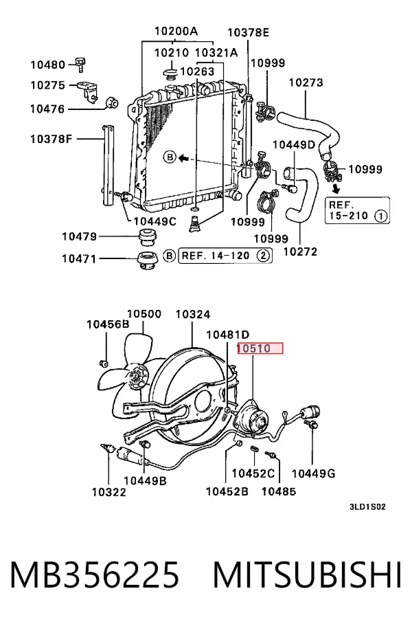 Motor ventilador del radiador MB356225 Mitsubishi