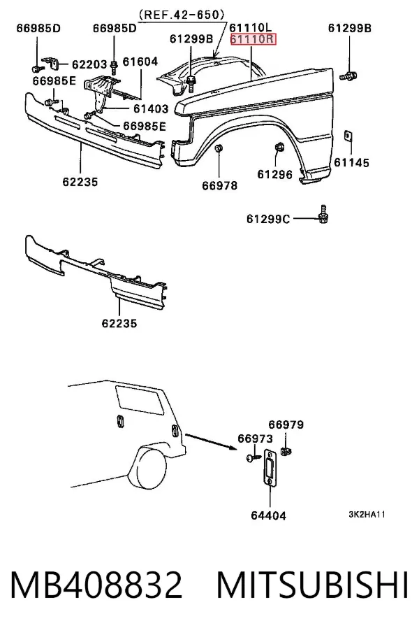 Aleta MB408832 Mitsubishi
