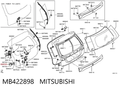 Tope de la tapa del maletero MITSUBISHI MB422898