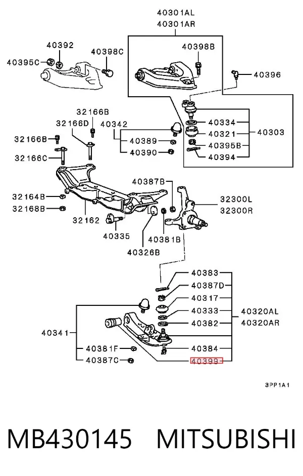 Silentblock del brazo de suspensión MB430145 Mitsubishi