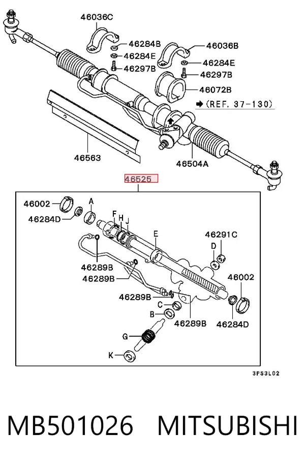 Kit de reparación, mecanismo dirección Mitsubishi L 300 P0W, P1W, P2W