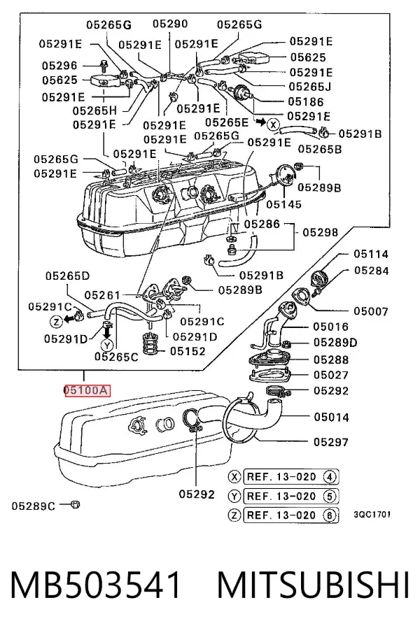 Depósito de gasolina MB503541 Mitsubishi